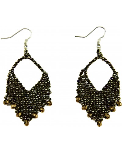 Boucles d'oreilles moyenne marron Rosa