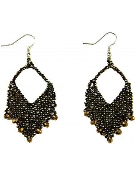 Boucles d'oreilles moyenne marron Rosa