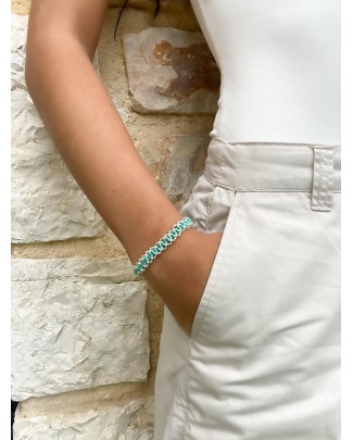 Bracelet brodé Evy turquoise