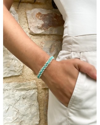Bracelet brodé Evy turquoise 2