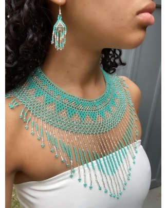 Parure Flecos turquoise argent 2