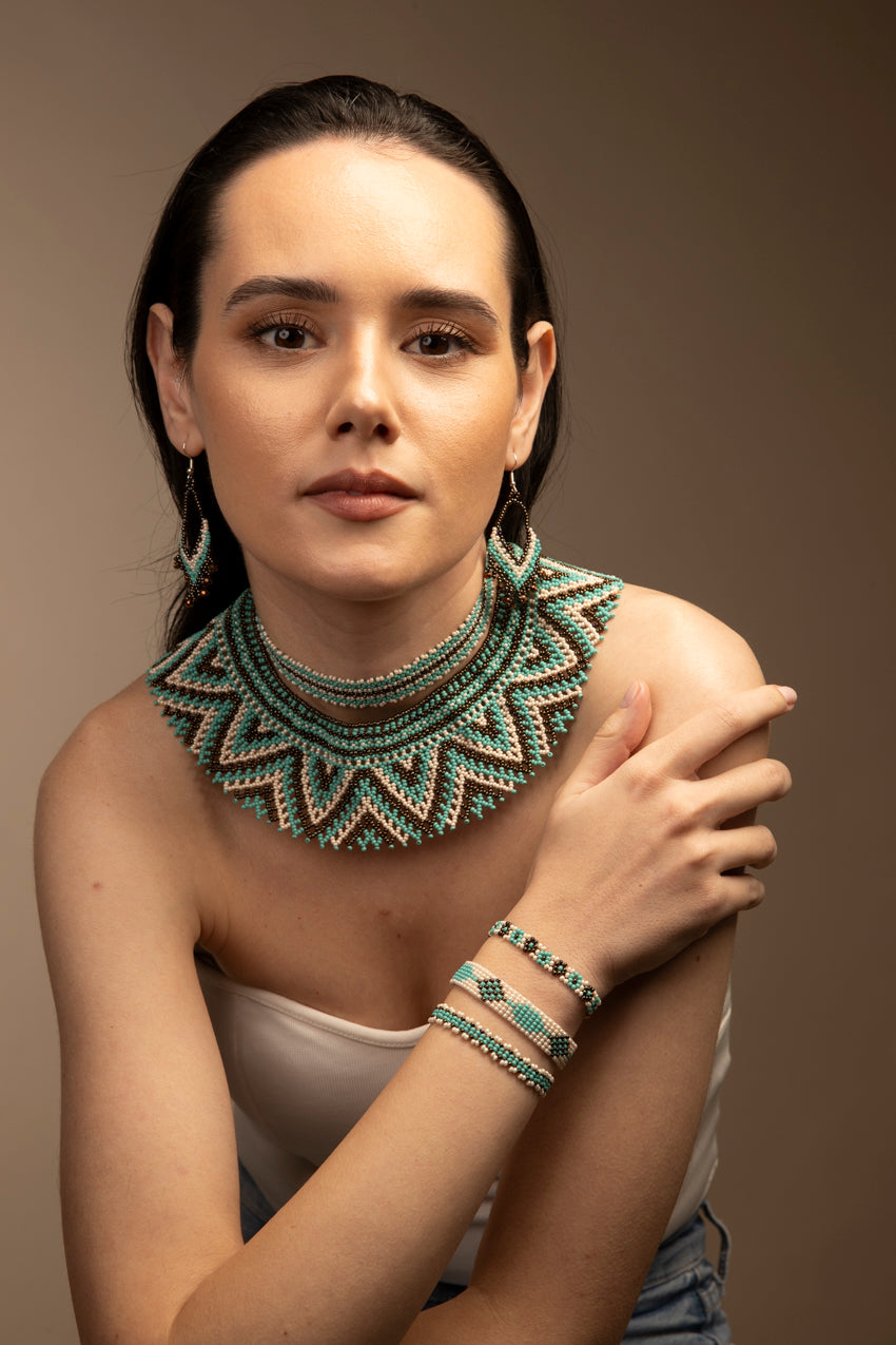 Turquoise Silver Cream